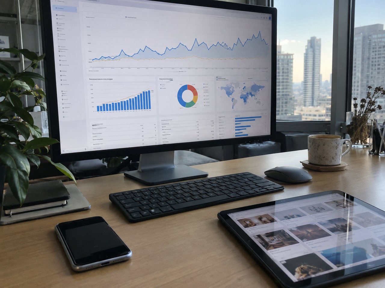 продвижение сайта seo — аналитика органического трафика на экране